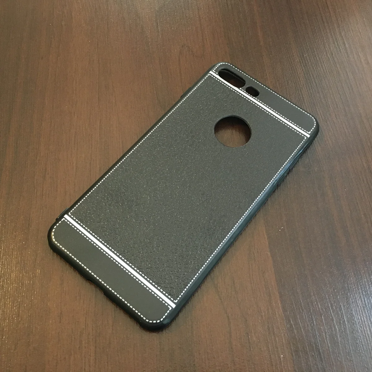 Чехол "Luxury Texture" силиконовый для iPhone 7 Plus/8 Plus черный