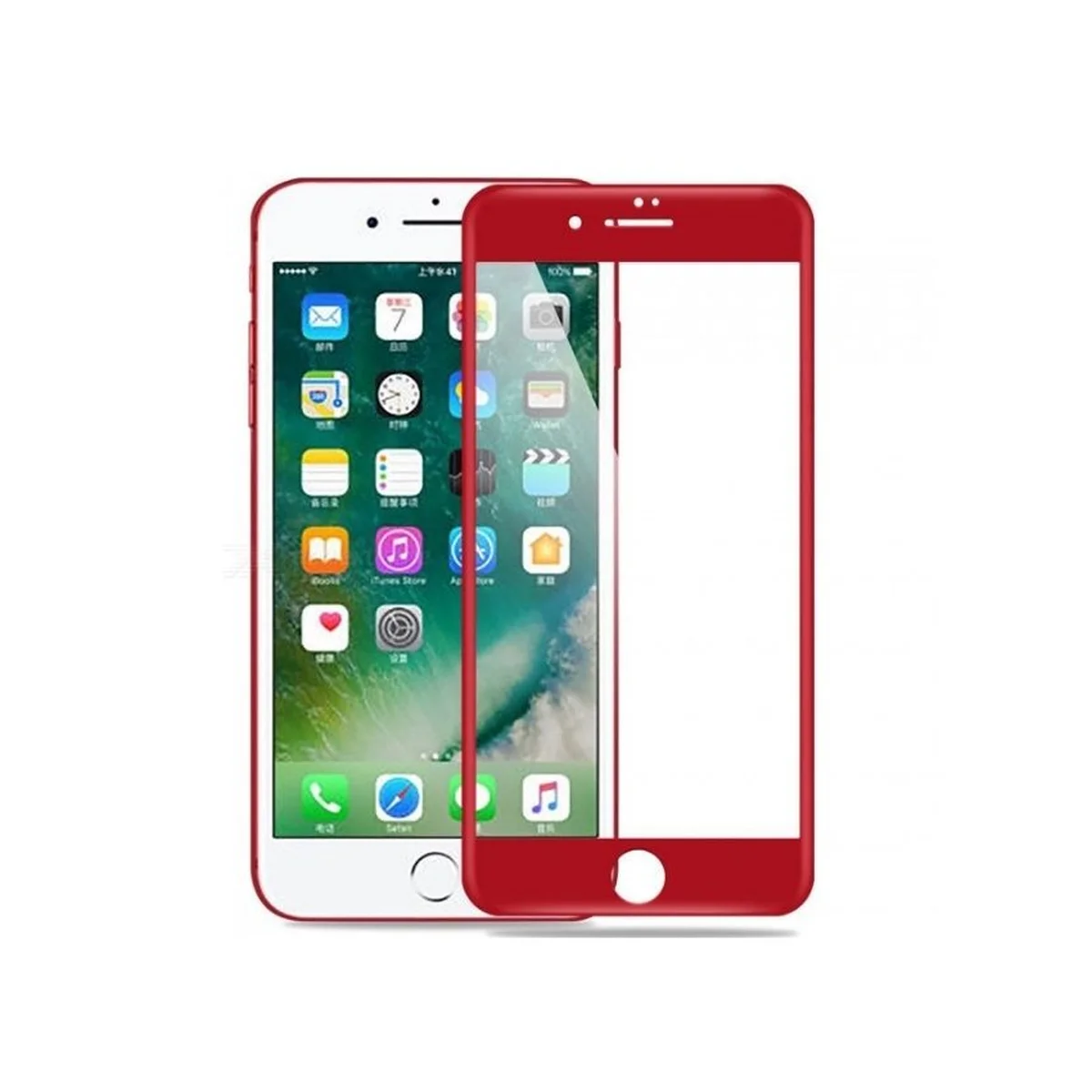 Захисне 5D скло "Aspor" червоне для iPhone 7 Plus / 8 Plus