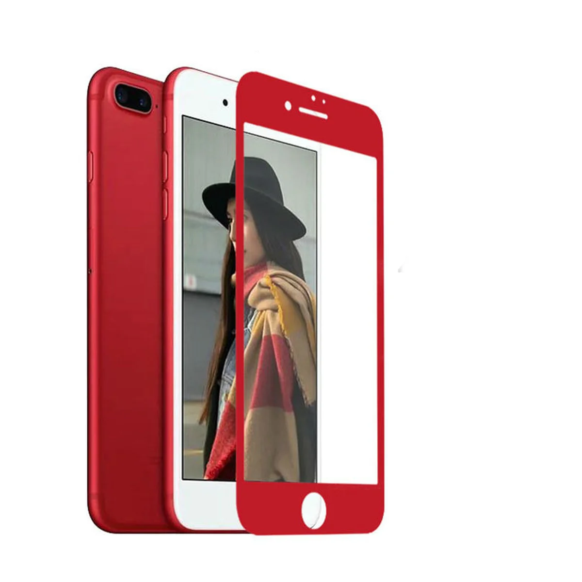 Захисне 5D скло "Aspor" червоне для iPhone 7 Plus / 8 Plus