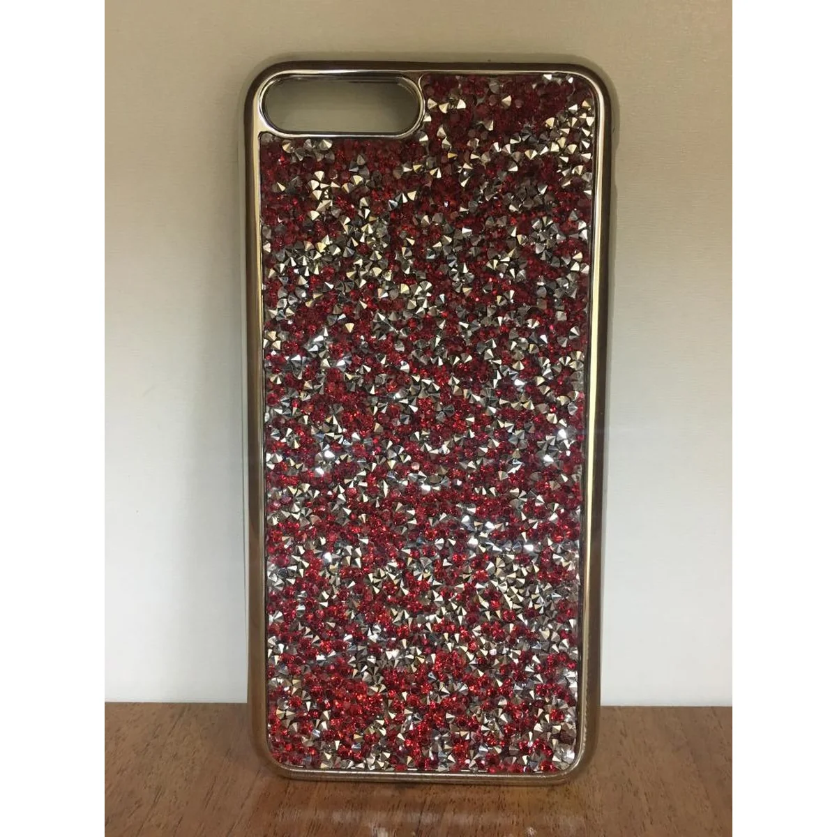 Чехол со стразами "Apex" силиконовый для iPhone 7 Plus/8 Plus Crystal бордовый