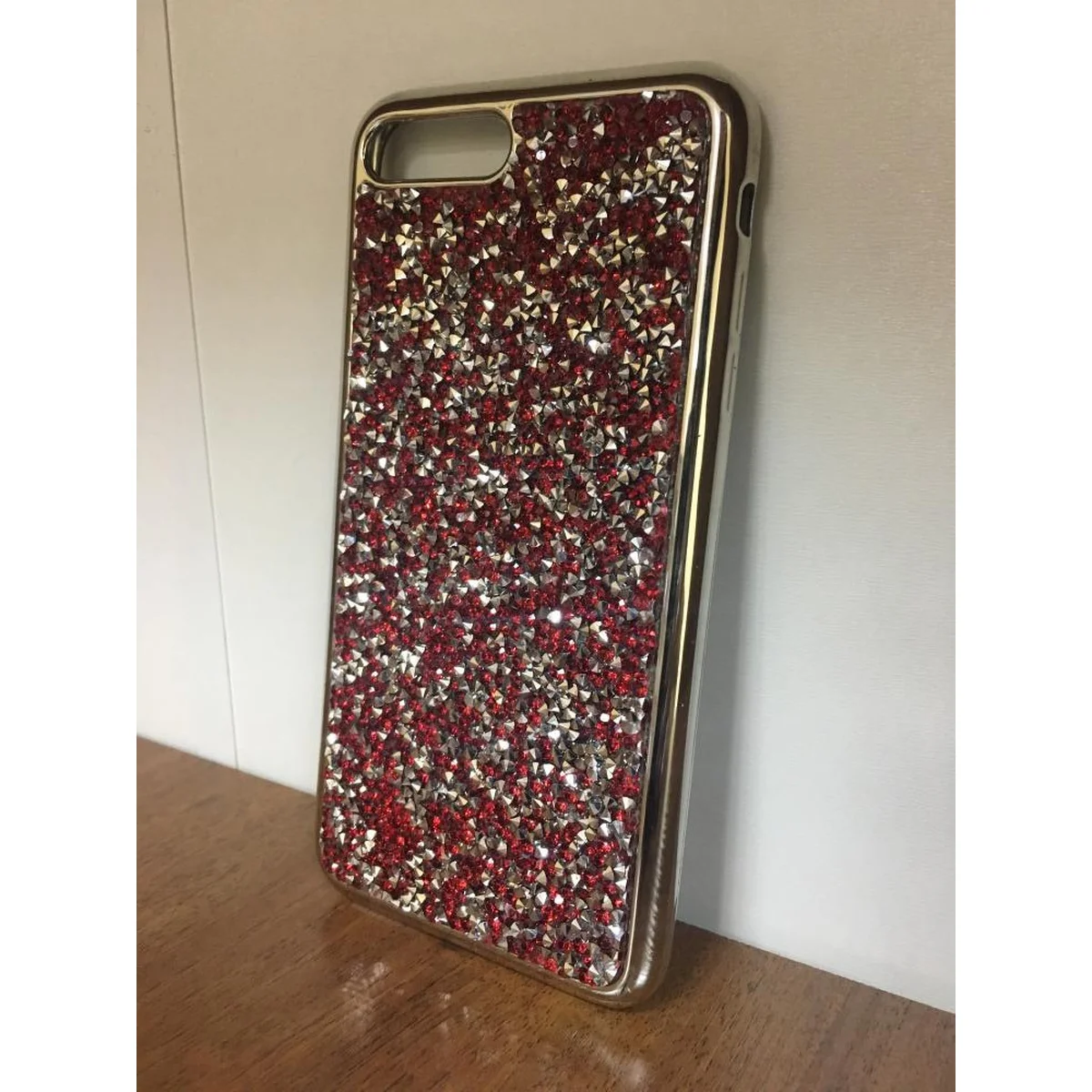 Чехол со стразами "Apex" силиконовый для iPhone 7 Plus/8 Plus Crystal бордовый