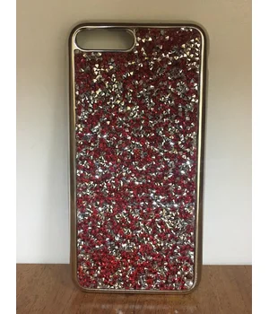 Чехол со стразами "Apex" силиконовый для iPhone 7 Plus/8 Plus Crystal бордовый