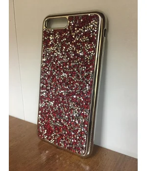 Чехол со стразами "Apex" силиконовый для iPhone 7 Plus/8 Plus Crystal бордовый