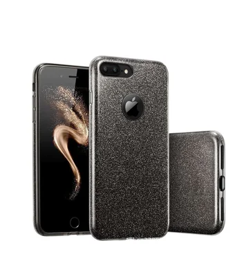 Чехол с блестками "Dazzling shine" силиконовый для iPhone 7 Plus/8 Plus черный