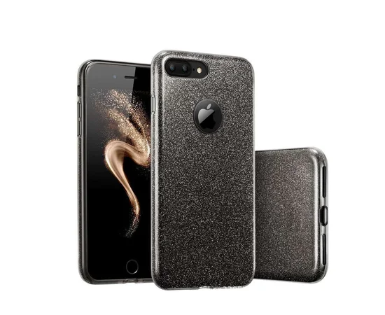 Чехол с блестками "Dazzling shine" силиконовый для iPhone 7 Plus/8 Plus черный