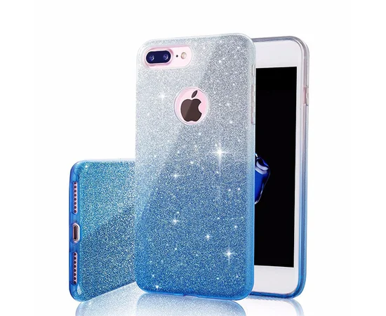 Чехол с блестками Shine "Градиент" силиконовый для iPhone 7 Plus/8 Plus синий