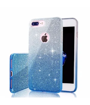 Чехол с блестками Shine "Градиент" силиконовый для iPhone 7 Plus/8 Plus синий