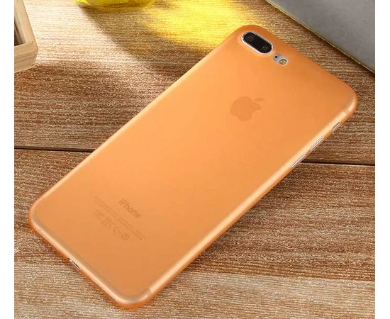Ультратонкий пластиковый чехол "Ultrathin 0.3mm" оранжевый для iPhone 7 Plus/8 Plus