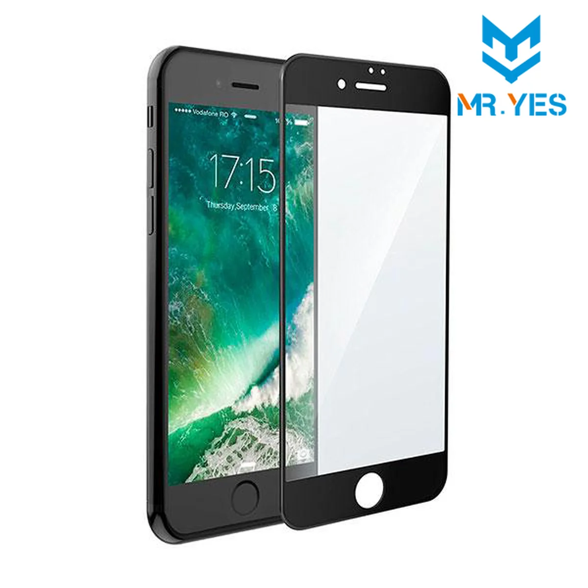 Защитное 3D стекло "Mr.Yes" 0.33mm черное для iPhone 7 Plus/8 Plus