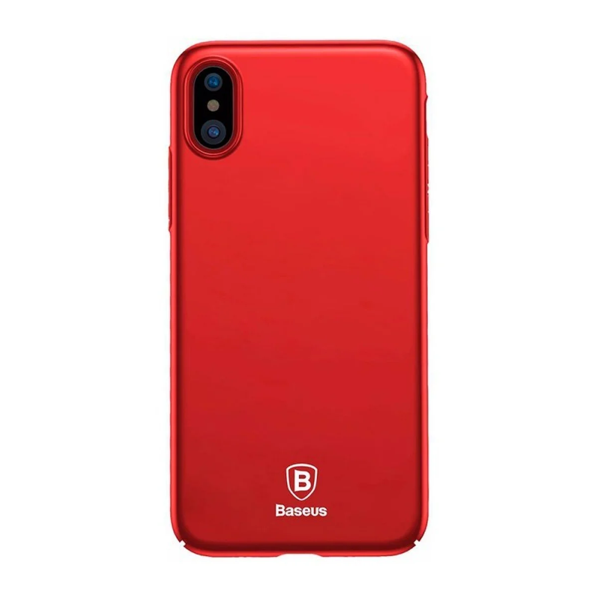 Пластиковый матовый чехол "Baseus" Thin красный для iPhone X/XS
