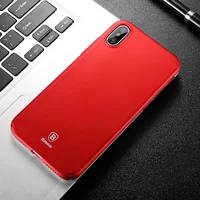 Пластиковый матовый чехол "Baseus" Thin красный для iPhone X/XS