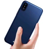 Пластиковый матовый чехол "Baseus" Thin синий для iPhone X/XS