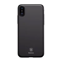 Пластиковый матовый чехол "Baseus" Thin черный для iPhone X/XS