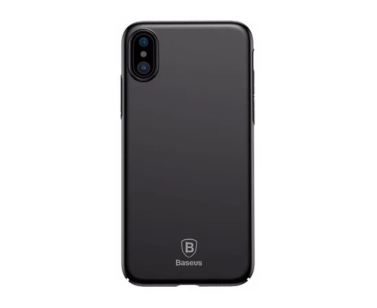 Пластиковый матовый чехол "Baseus" Thin черный для iPhone X/XS