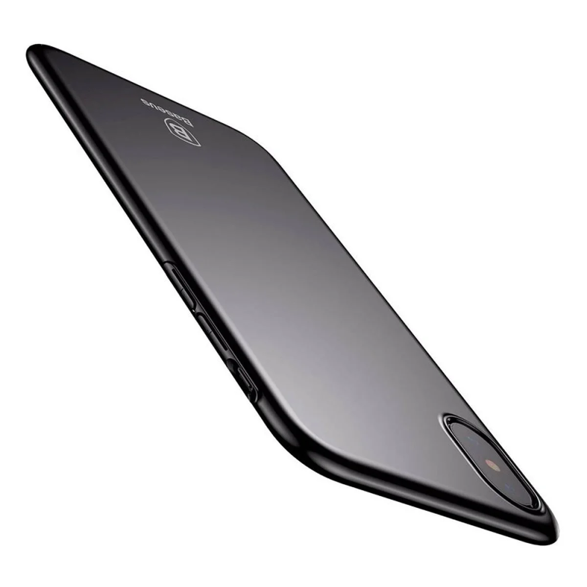 Пластиковый матовый чехол "Baseus" Thin черный для iPhone X/XS