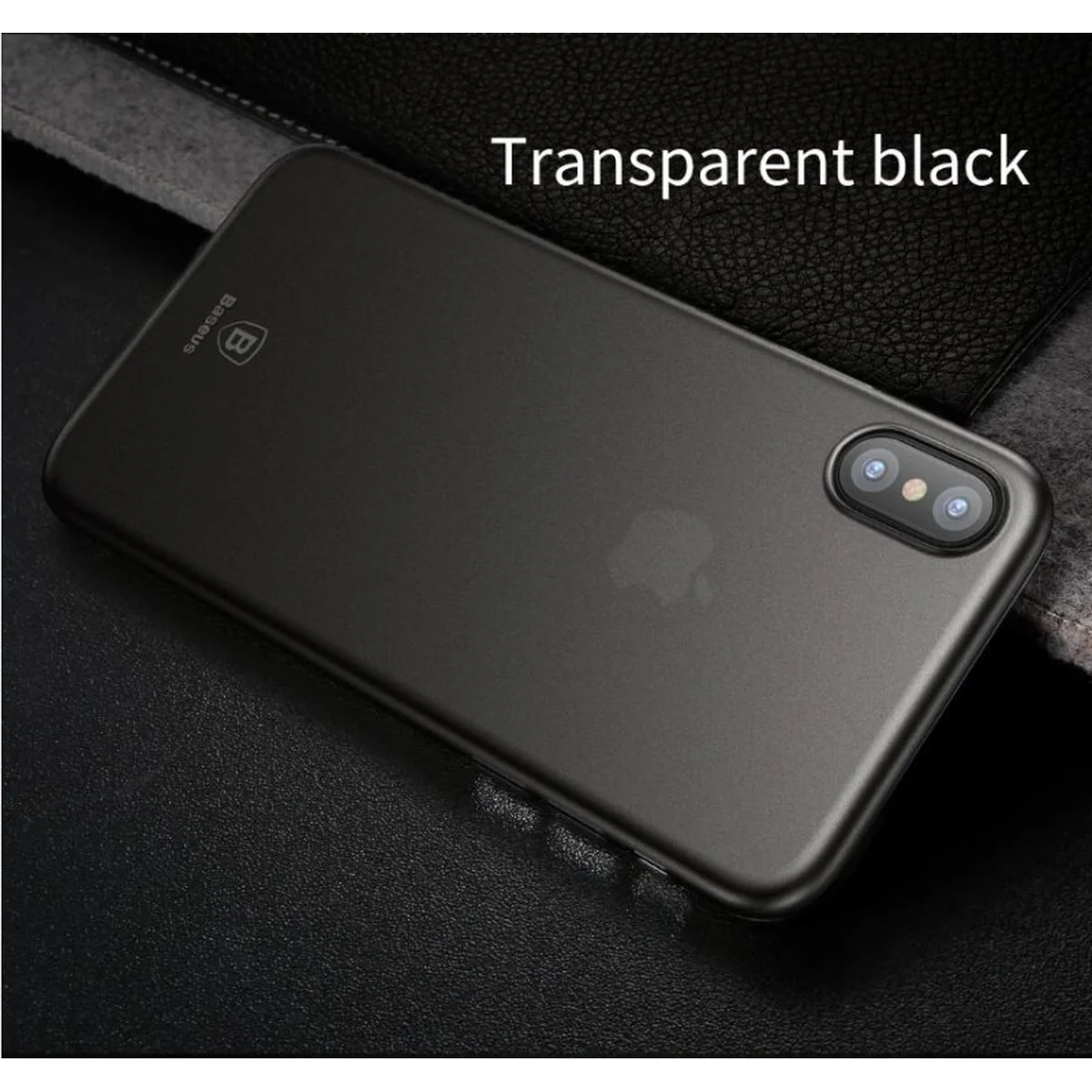 Ультратонкий пластиковый чехол "Baseus" Wing серый для iPhone X/XS