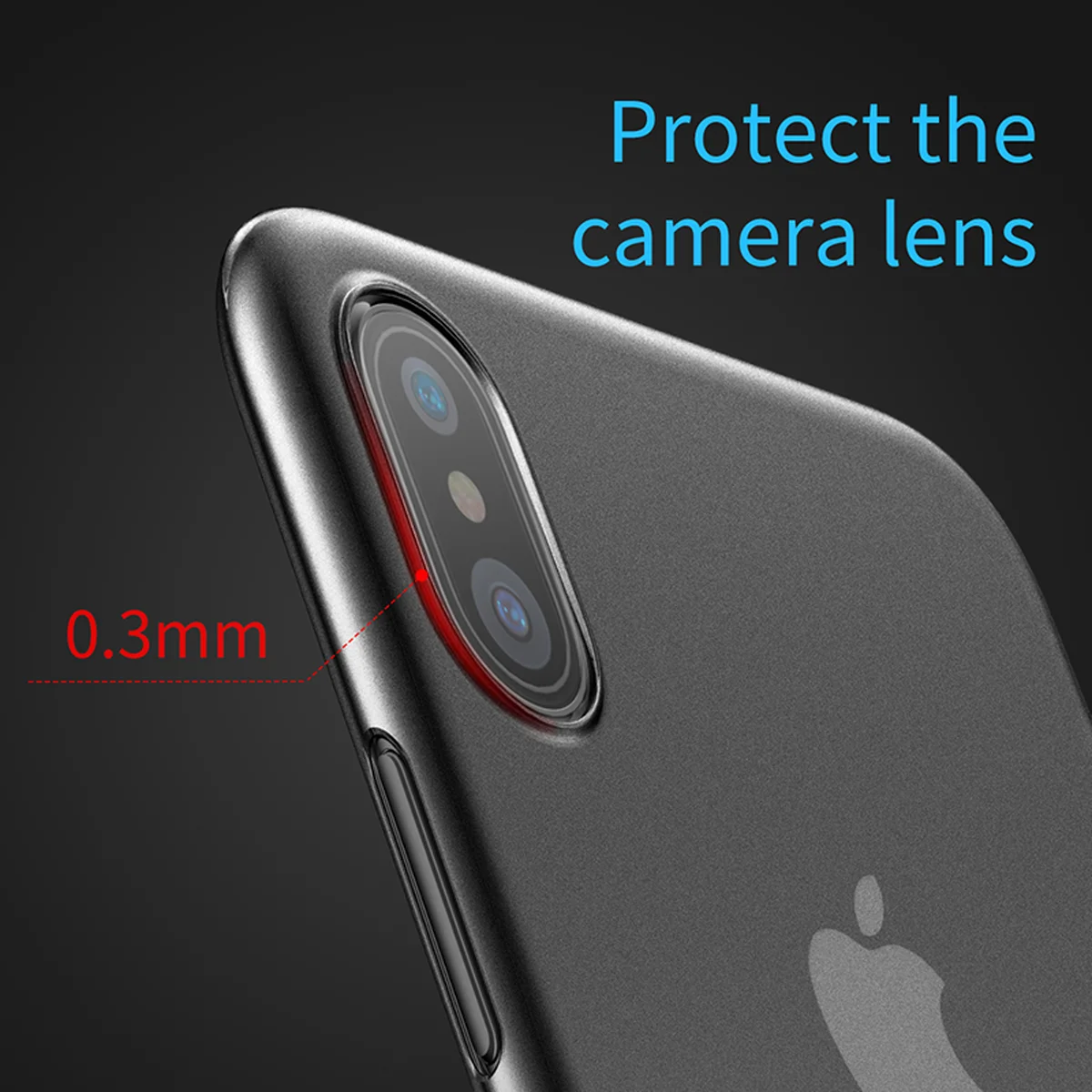 Ультратонкий пластиковый чехол "Baseus" Wing серый для iPhone X/XS