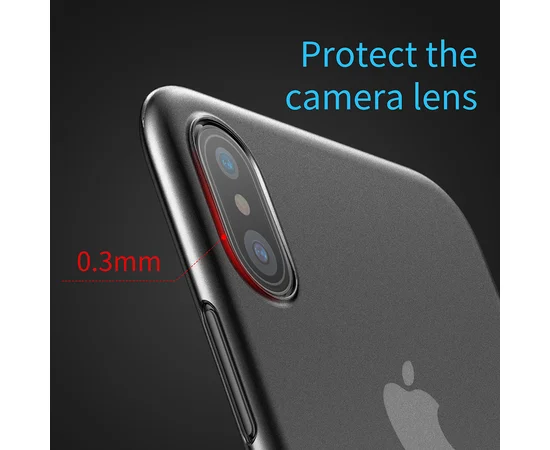 Ультратонкий пластиковый чехол "Baseus" Wing серый для iPhone X/XS