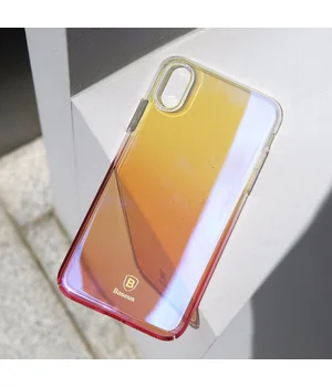 Чохол "Baseus" пластиковий для iPhone X / XS Glaze рожевий градієнт