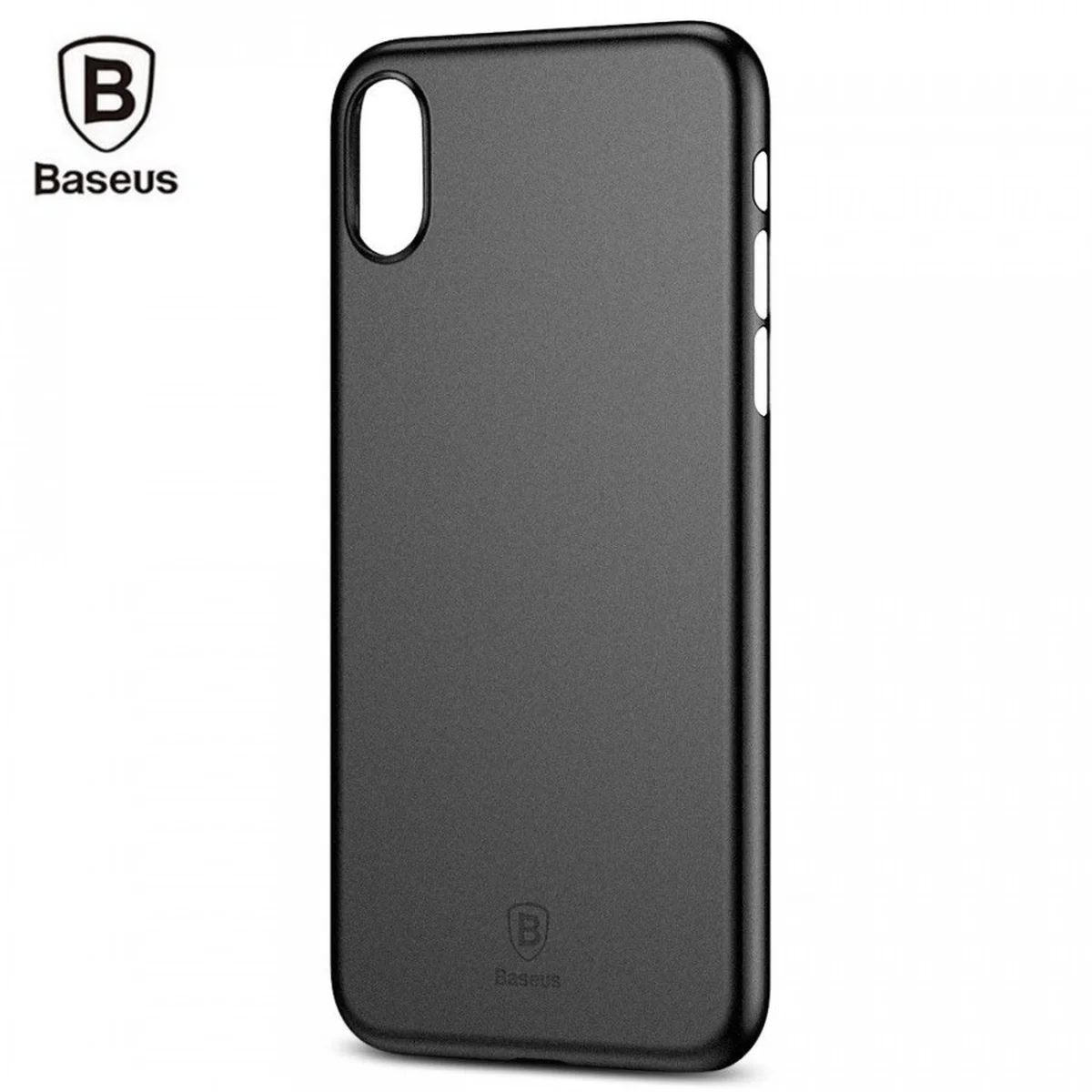 Ультратонкий пластиковый чехол "Baseus" Wing черный для iPhone X/XS