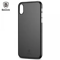 Ультратонкий пластиковый чехол "Baseus" Wing черный для iPhone X/XS
