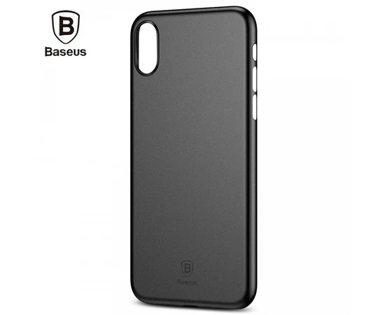 Ультратонкий пластиковый чехол "Baseus" Wing черный для iPhone X/XS