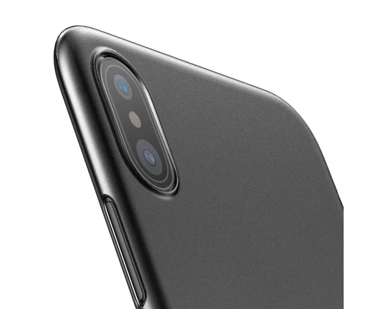 Ультратонкий пластиковый чехол "Baseus" Wing черный для iPhone X/XS