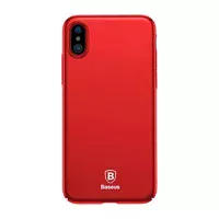 Пластиковый матовый чехол "Baseus" Thin красный для iPhone X/XS