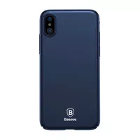 Пластиковий матовий чохол "Baseus" Thin синій для iPhone X / XS