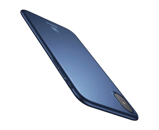 Пластиковий матовий чохол "Baseus" Thin синій для iPhone X / XS