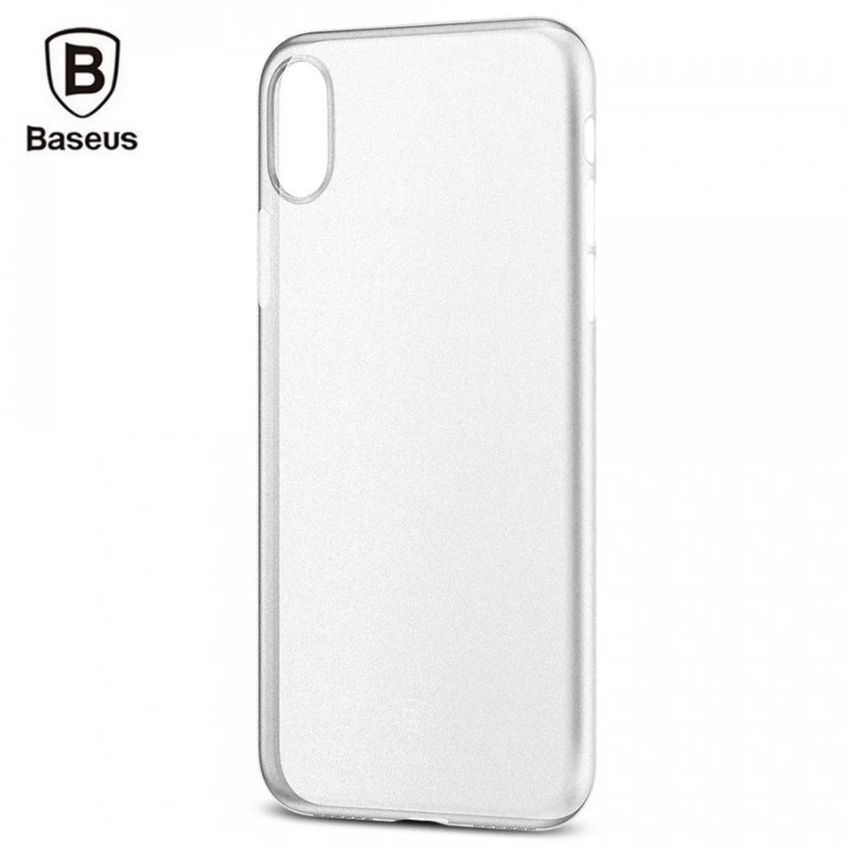 Ультратонкий пластиковый чехол "Baseus" Wing белый для iPhone X/XS