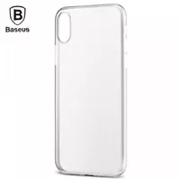 Ультратонкий пластиковый чехол "Baseus" Wing белый для iPhone X/XS