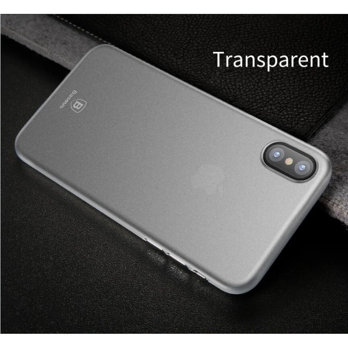 Ультратонкий пластиковый чехол "Baseus" Wing белый для iPhone X/XS