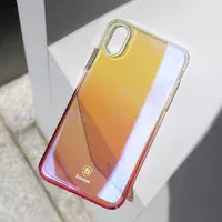 Чехол "Baseus" пластиковый для iPhone X/XS Glaze розовый градиент