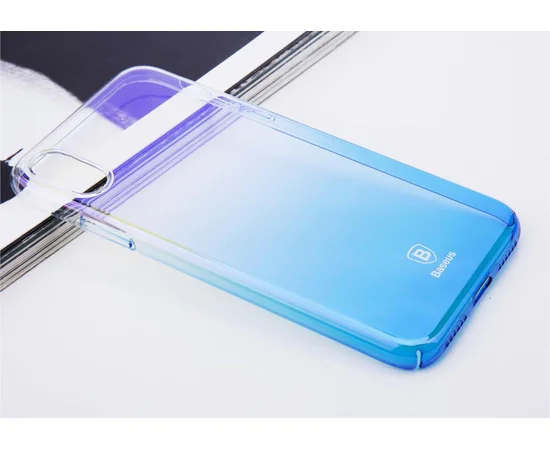 Чехол "Baseus" пластиковый для iPhone X/XS Glaze синий градиент
