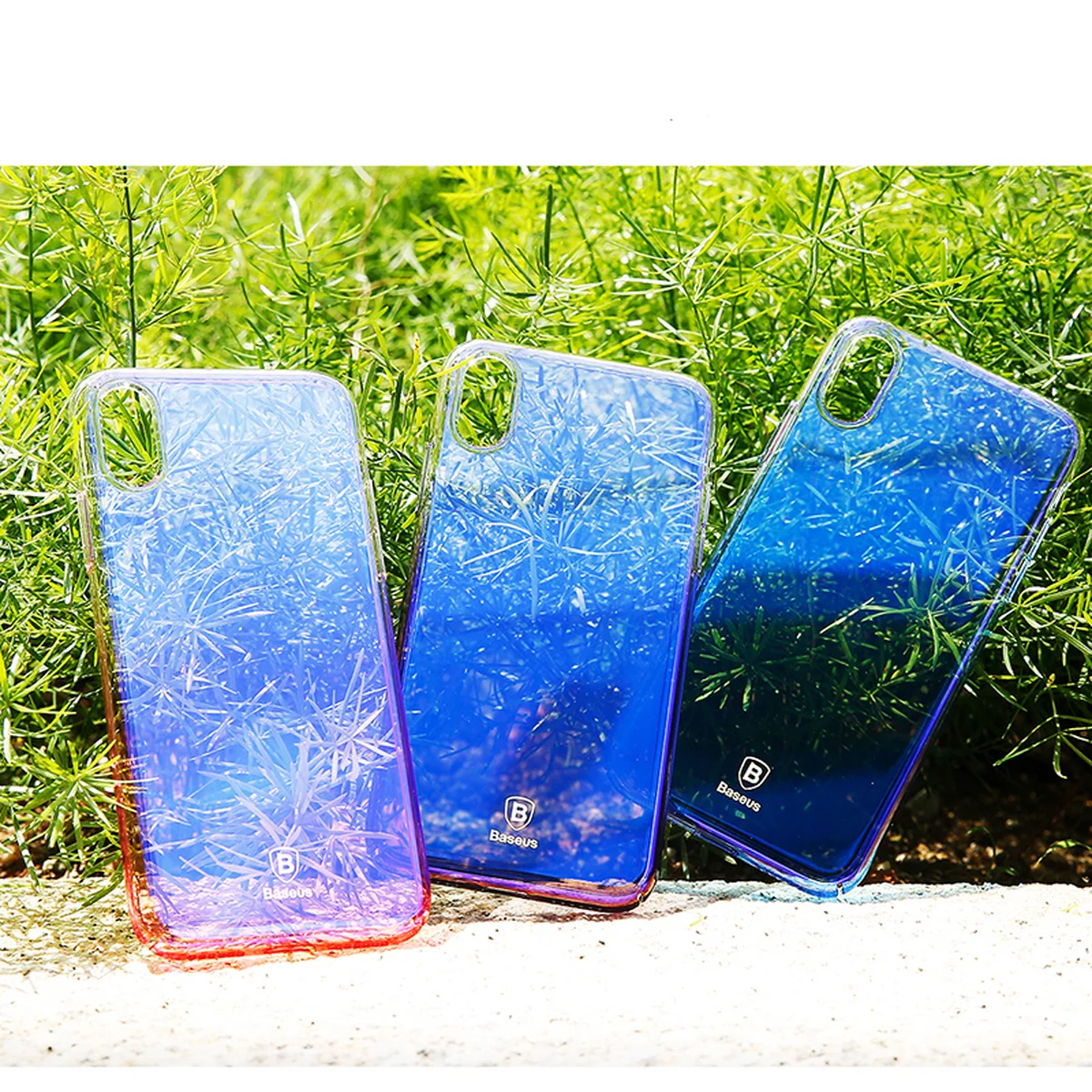 Чехол "Baseus" пластиковый для iPhone X/XS Glaze розовый градиент