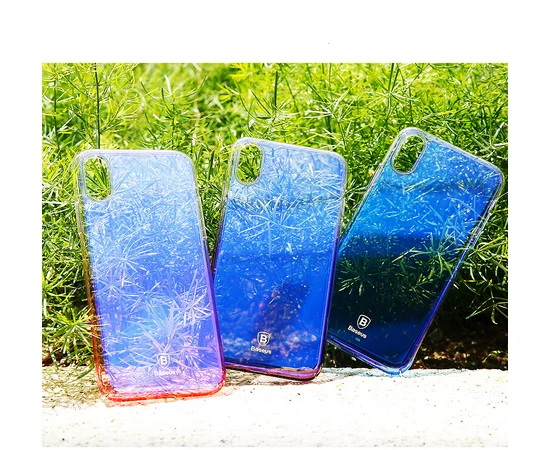 Чохол "Baseus" пластиковий для iPhone X / XS Glaze рожевий градієнт