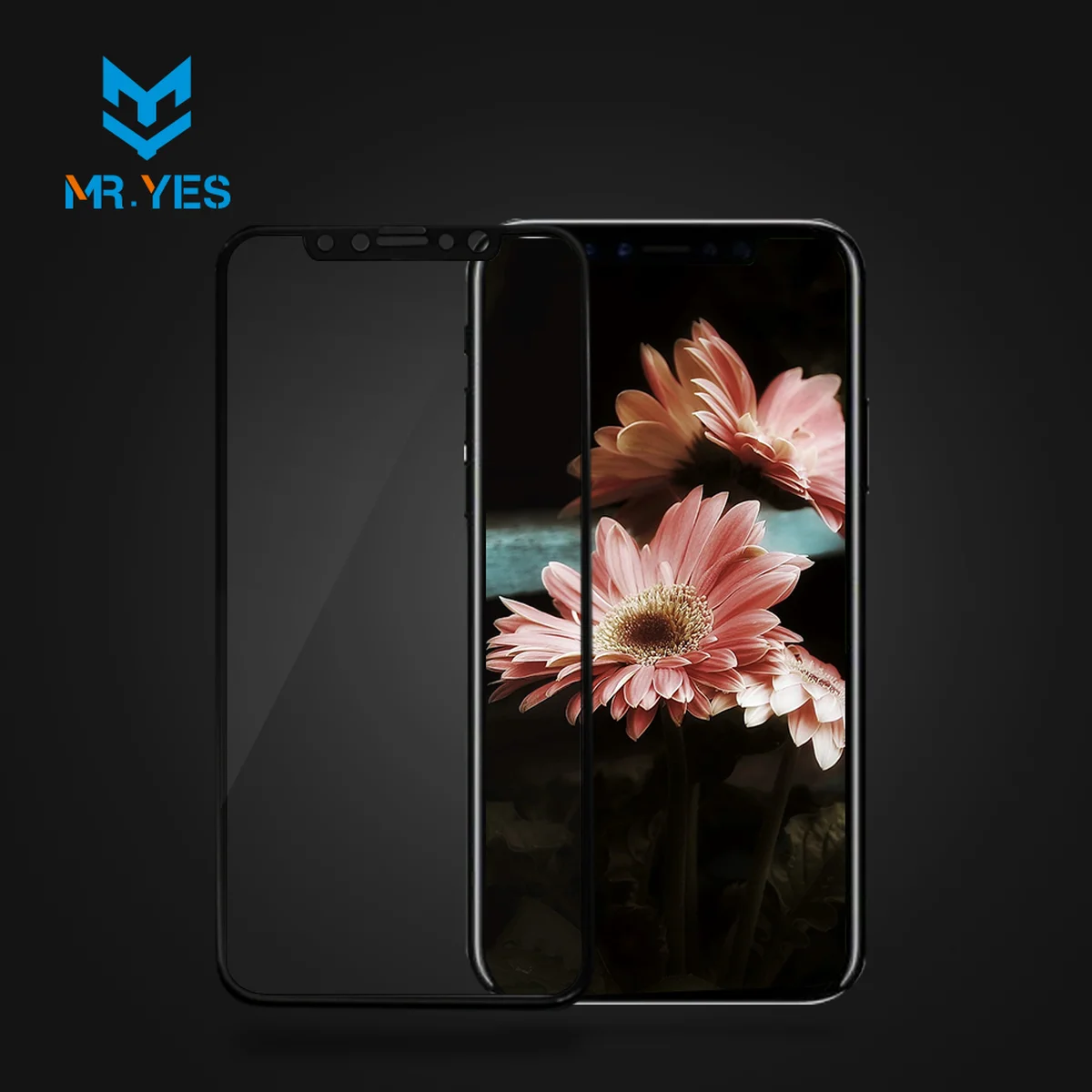 Защитное 3D стекло "Mr.Yes" черное 0.26mm для iPhone X/XS
