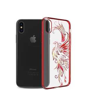 Чохол зі стразами SWAROVSKI "Kingxbar" пластиковий для iPhone X / XS Phoenix червоний