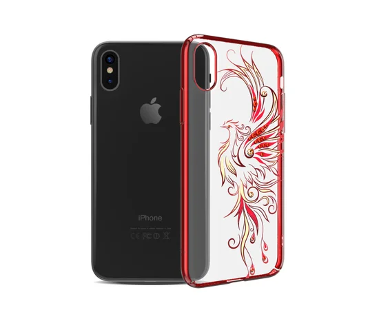 Чохол зі стразами SWAROVSKI "Kingxbar" пластиковий для iPhone X / XS Phoenix червоний