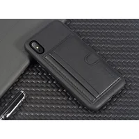 Протиударний чохол "Rock" Cana чорний з кишенею і підставкою для iPhone X / XS