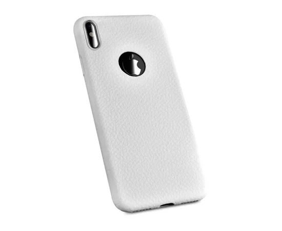 Чехол "Leather texture" силиконовый для iPhone X/XS белый