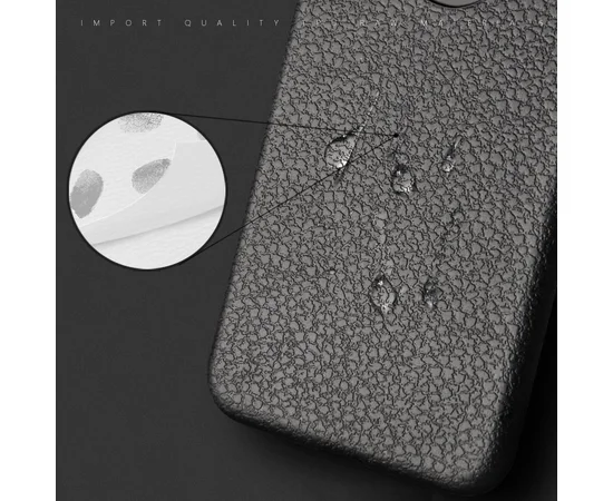 Чехол "Leather texture" силиконовый для iPhone X/XS черный