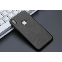 Чохол "Leather texture" силіконовий для iPhone X / XS чорний