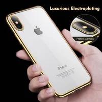 Силіконовий прозорий чохол "Edging" золотий для iPhone X / XS