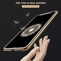 Силіконовий прозорий чохол "Edging" золотий для iPhone X / XS