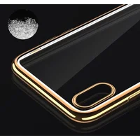 Силіконовий прозорий чохол "Edging" золотий для iPhone X / XS