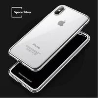 Силиконовый прозрачный чехол "Edging" серебряный для iPhone X/XS