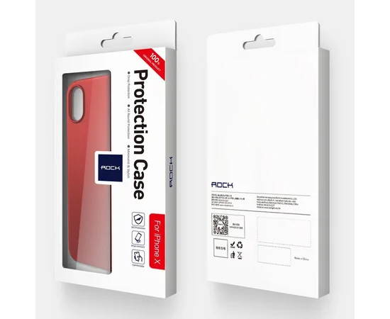 Ультратонкий пластиковый чехол "Rock" Naked красный для iPhone X/XS