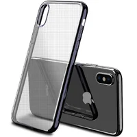 Силиконовый прозрачный чехол "Edging" черный для iPhone X/XS